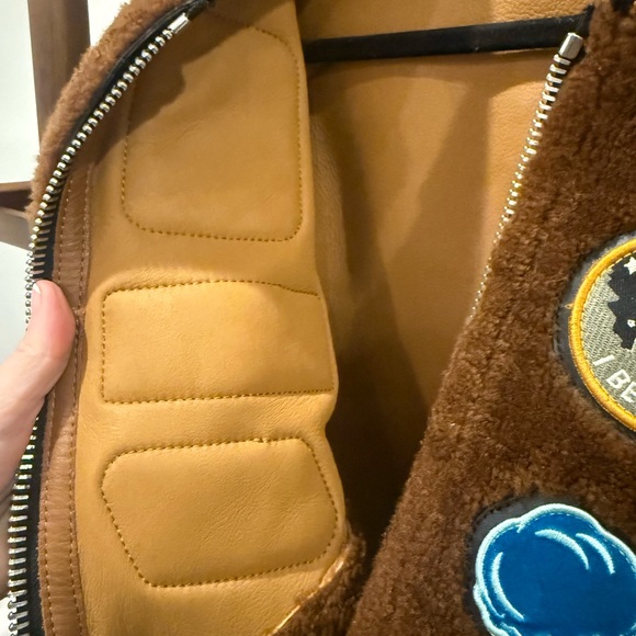 Coach Shearling Varsity Jacket with Patches - Picture 6 of 7